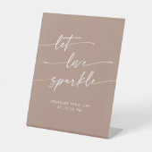 Signe De Table Boho Neutral Taupe Sparkler Envoyer Mariage (Recto)