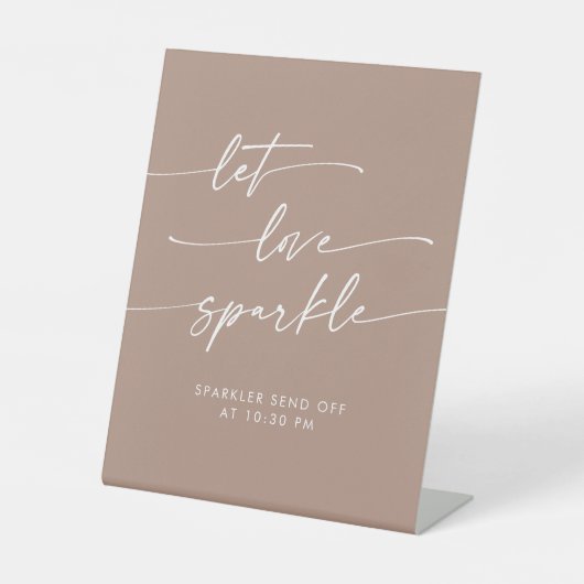 Signe De Table Boho Neutral Taupe Sparkler Envoyer Mariage (Recto)
