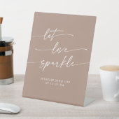 Signe De Table Boho Neutral Taupe Sparkler Envoyer Mariage (In SItu)