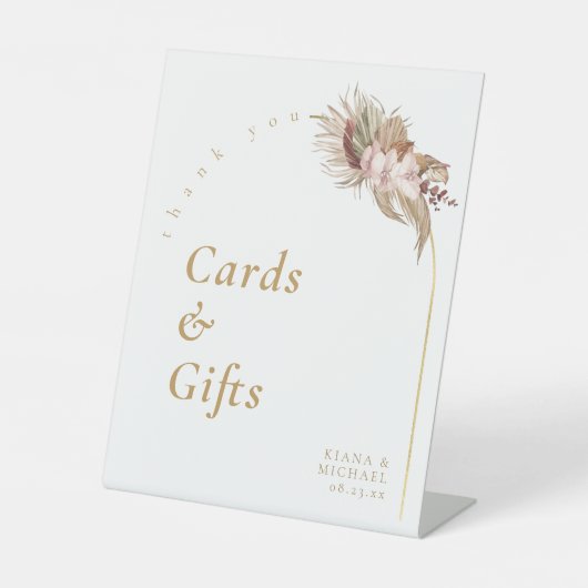 Signe De Table Boho Oasis Bouquet Cartes d'arc Cadeaux White ID95 (Recto)