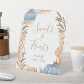 Signe De Table Boho Pampas blue Pumpkin Sweets & Treats (In SItu)