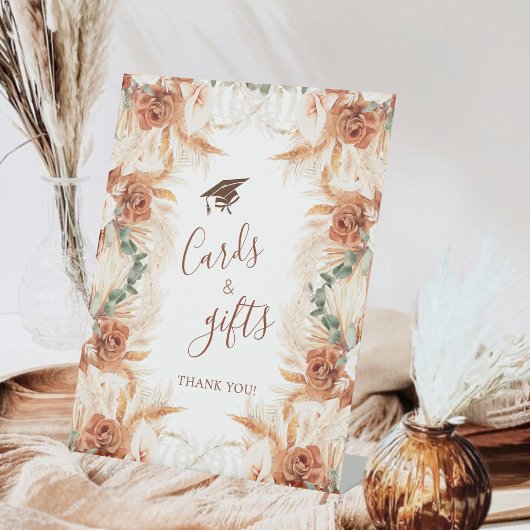 Signe De Table Boho Pampas Graduation Cartes et Cadeaux