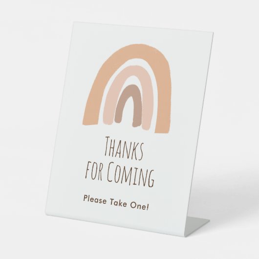 Signe De Table Boho Pastel Arc-En-Ciel Merci Pour Les Traitements (Recto)