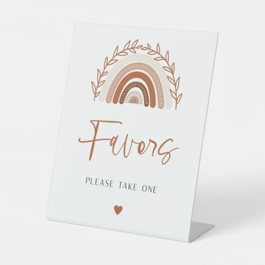 Signe De Table Boho Rainbow Favours Signer, Baby shower Faveurs S (Recto)