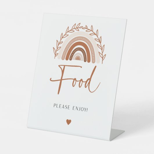 Signe De Table Boho Rainbow Food Sign, Baby shower en terre cuite (Recto)