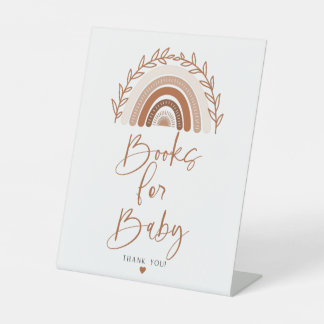 Signe De Table Boho Rainbow Livres pour bébé signe, tons terre