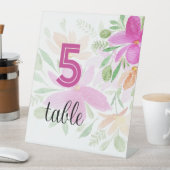 Signe De Table Boho rose Floral Aquarelle moderne (In SItu)