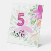Signe De Table Boho rose Floral Aquarelle moderne (Recto)
