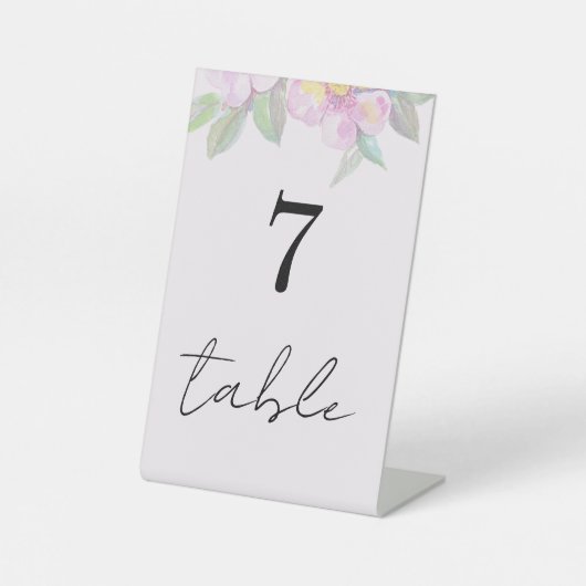 Signe De Table Boho rose Floral Aquarelle moderne (Recto)