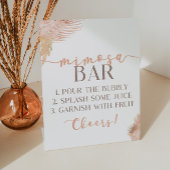 Signe De Table Boho Rose Floral Fleurs Mimosa Bar