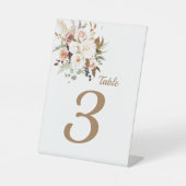 Signe De Table Boho Roses de couleur douce / Fleurs blanches (Recto)