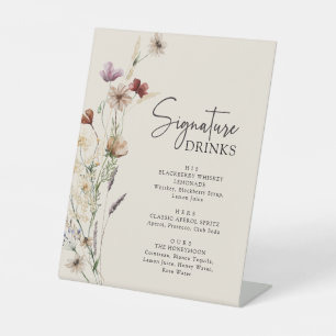 Signe De Table Boho rustique Signature Boissons Signal Piéton