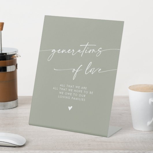 Signe De Table Boho Sage Green Generations of Love Mariage (In SItu)