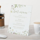 Signe De Table Boho Script Fleur sauvage rustique Menu Bar (In SItu)