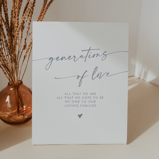 Signe De Table Boho Slate Blue Generations of Love Mariage