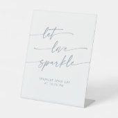 Signe De Table Boho Slate Blue Sparkler Envoyer Mariage (Recto)
