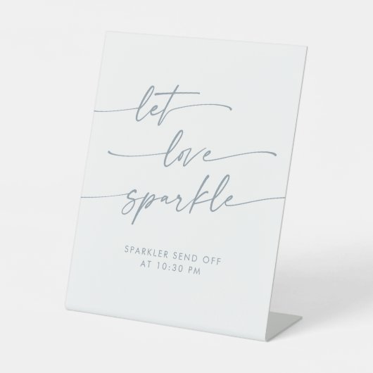 Signe De Table Boho Slate Blue Sparkler Envoyer Mariage (Recto)