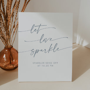 Signe De Table Boho Slate Blue Sparkler Envoyer Mariage