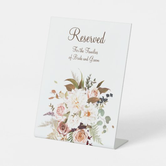 Signe De Table Boho Soft Coloured Rose/Fleurs blanches (Recto)