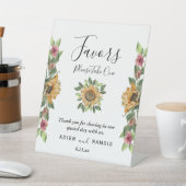 Signe De Table Boho Sunflower Rustique Fleur sauvage mariage Fave (In SItu)