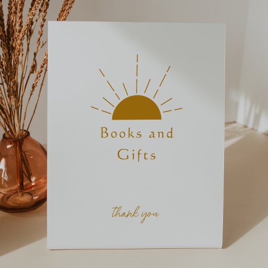 Signe De Table Boho Sunshine Baby shower Livres et cadeaux