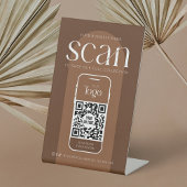 Signe De Table Boho Terracotta moderne Business Scannable QR Code