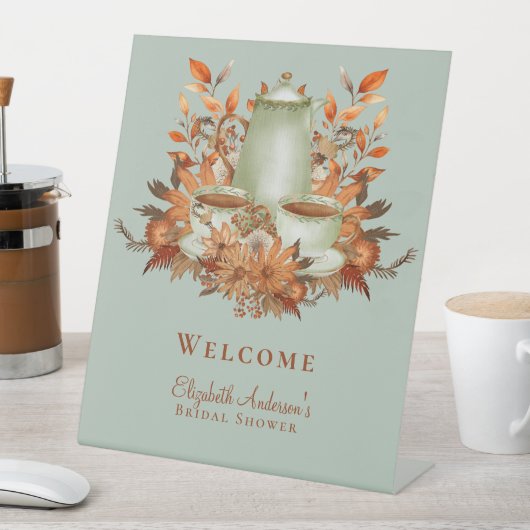 Signe De Table Boho Terracotta Sage Tea Party Baby Fête des marié (In SItu)