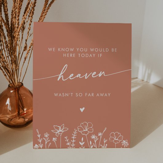 Signe De Table Boho Terracotta Wildflower Heaven Wedding Memorial