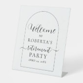 Signe De Table Boho Texte Script Retraite Party Welcome (Recto)