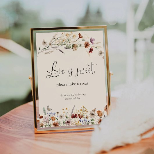 Signe De Table Boho Tiny Fleur sauvage L'Amour Est Un Symbole Dou