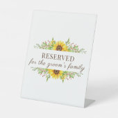 Signe De Table Boho tournesol romantique mariage d'été (Recto)