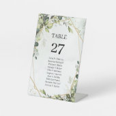 Signe De Table Boho verdure eucalyptus feuillage Numéro de tablea (Recto)