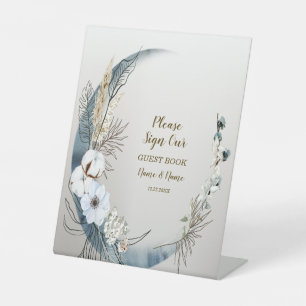 Signe De Table Boho White Orchidée Fleurs Blue Moon Elegant Party