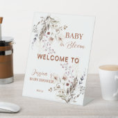 Signe De Table Boho Wildflower Baby Shower Welcome Sign (In SItu)
