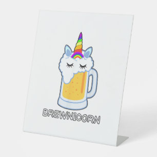 Signe De Table Boire de bière Brewnicorn Cute Unicorn Party Brew 