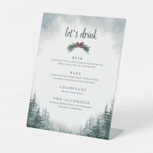 Signe De Table Boire Rustique Mariage Bar Boisson Signal Piédesta