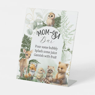 Signe De Table Bois animal Vert Momosa bar Baby shower