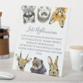 Signe De Table Bois Animaux Baby shower Diapeurs nocturnes tardif (In SItu)