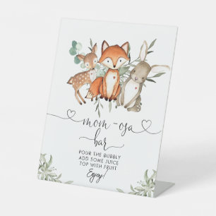 Signe De Table Bois Animaux Baby shower Forêt Maman-osa Bar