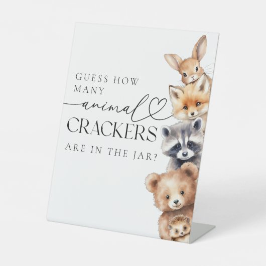 Signe De Table Bois Animaux Baby shower moderne Jeu (Recto)