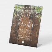 Signe De Table Bois rustique Chaîne Légère Verdure Signature Bois (Recto)