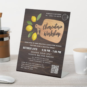 Signe De Table Bois rustique Découpe Citrus Cuisine Script