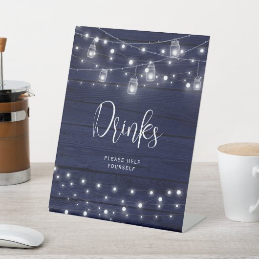 Signe De Table Bois Rustique Marine Bois Mason Jarres Boissons (In SItu)