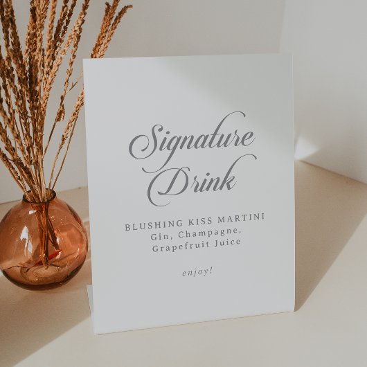 Signe De Table Boisson de signature de mariage à calligraphie chi