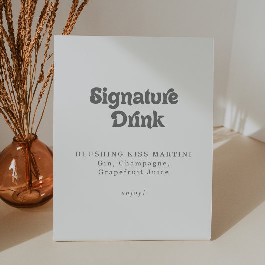 Signe De Table Boisson de signature de mariage simple formelle