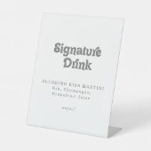 Signe De Table Boisson de signature de mariage simple formelle (Recto)