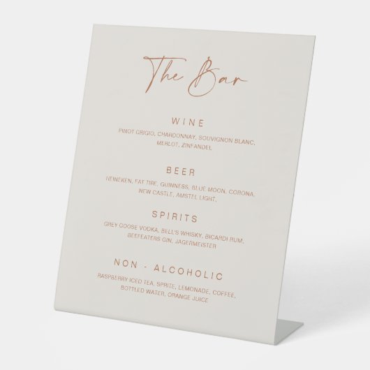 Signe De Table Boisson mariage - Bar Réception L201 (Recto)