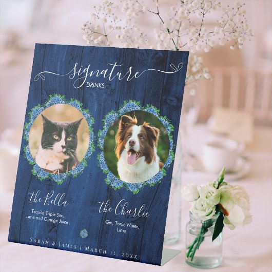 Signe De Table Boisson pour animaux de compagnie en bois avec hyd