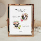 Signe De Table Boisson signature chien menu animal mariage Signer