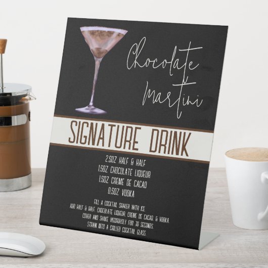 Signe De Table Boisson Signature, Martini Chocolat, Menu Fête, (In SItu)